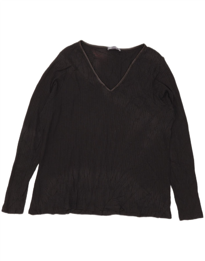 Marks & Spencer Dame Top Langærmet UK 24 4XL Sort Viscose