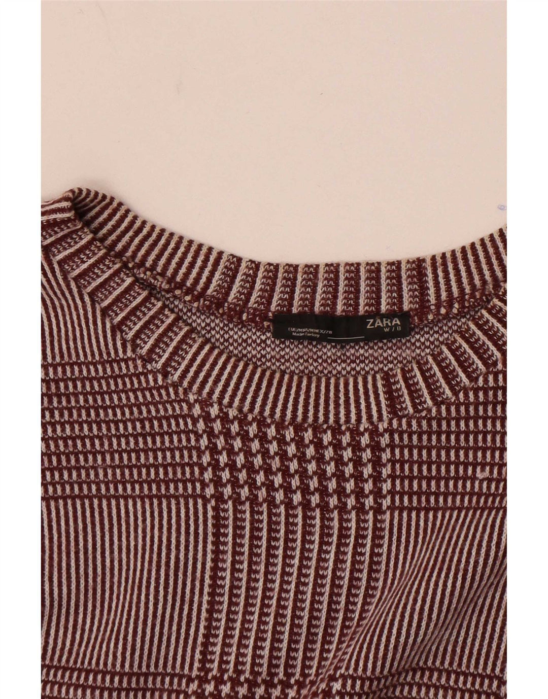 Zara Dame Top 3/4 ærme UK 14 Medium Bourgogne tern