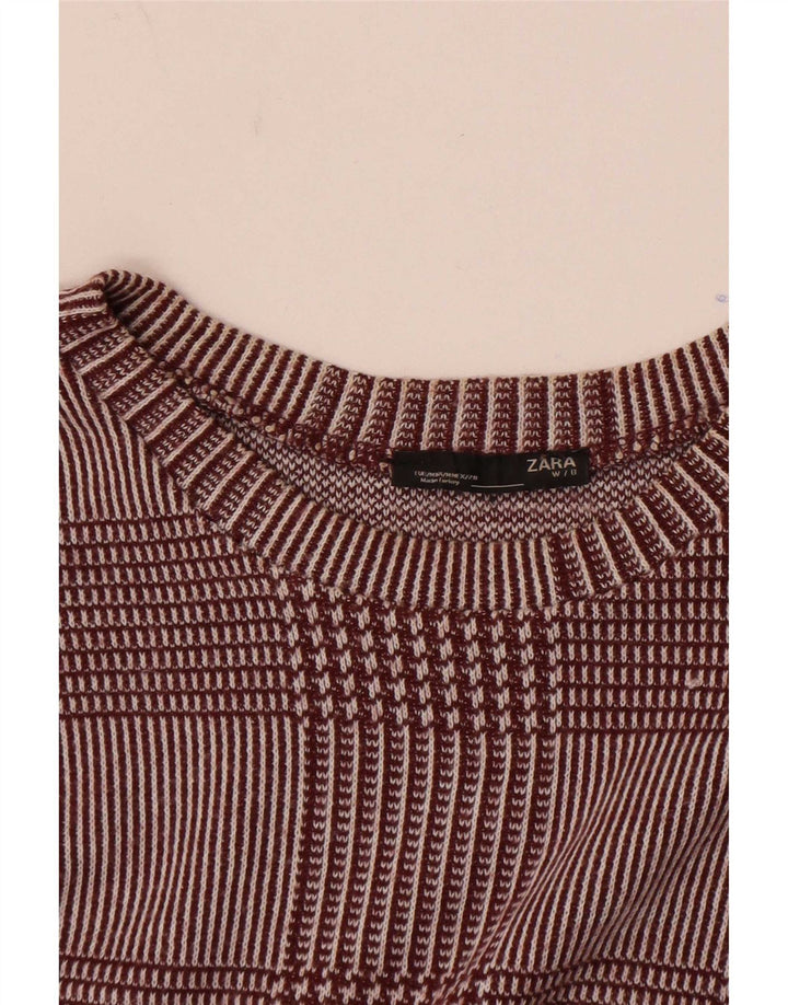 Zara Dame Top 3/4 ærme UK 14 Medium Bourgogne tern