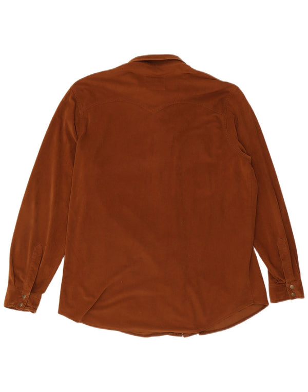 Country Casuals Dame Velour Skjorte Bluse IT 42/44 Medium Brun Triacetat