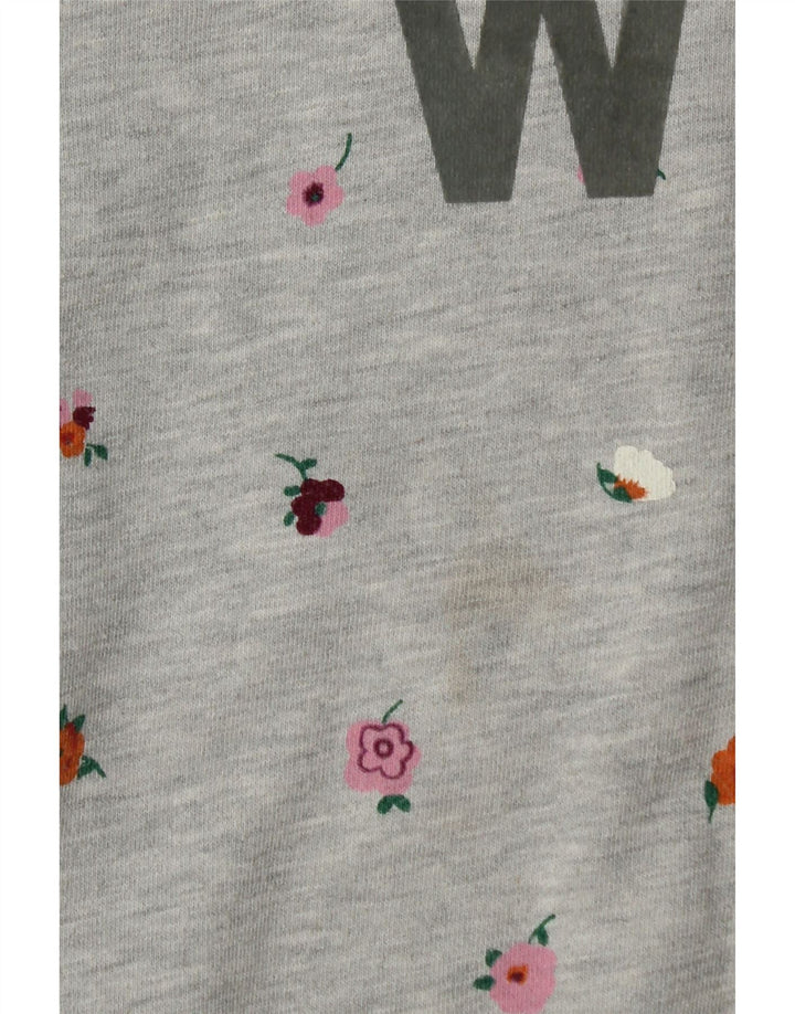 Jack Wills Dame Grafisk Sweatshirt Jumper UK 8 Small Grey Floral
