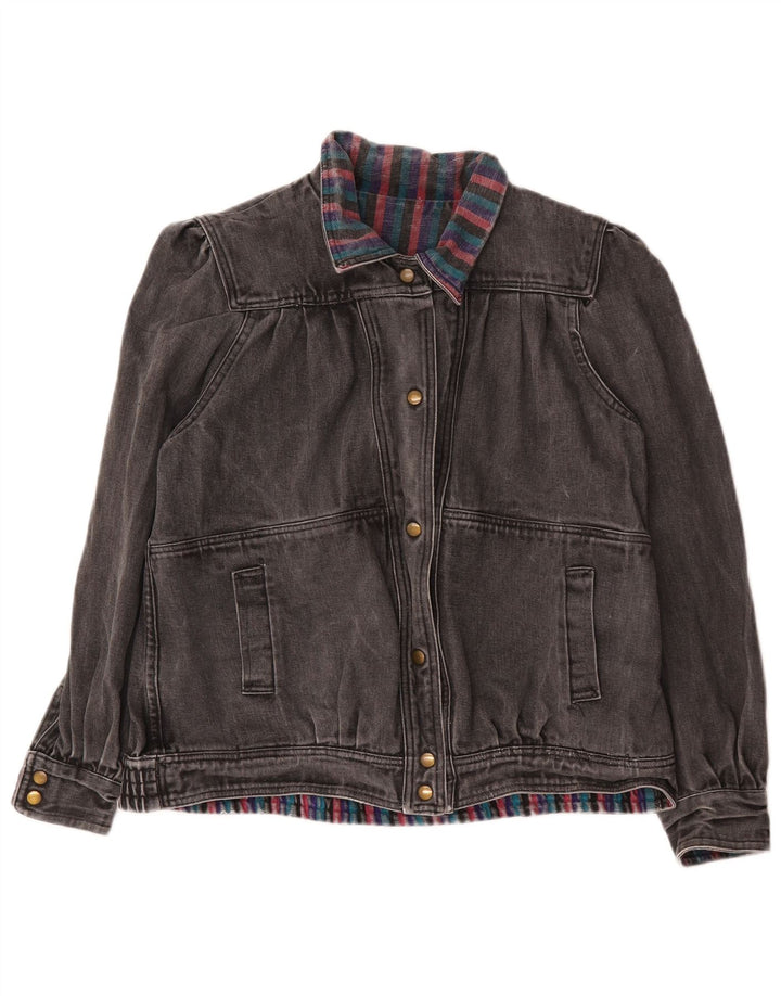Vintage denimjakke til kvinder UK 14 Medium Grå