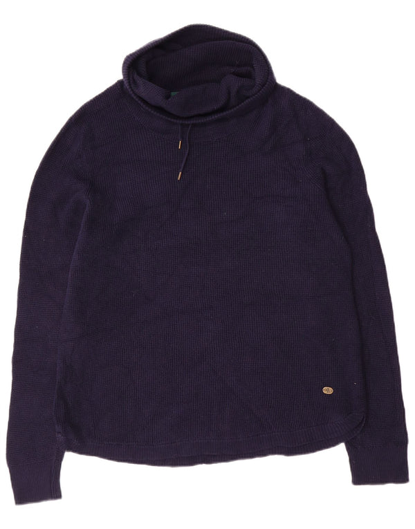 RALPH LAUREN Dame Rullehals sweater UK 18 XL Marineblå Bomuld