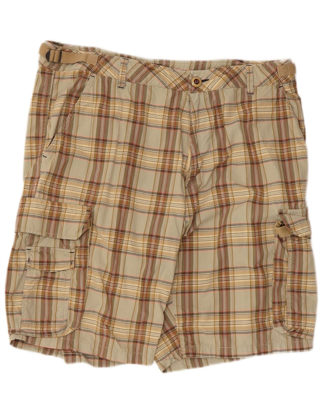 Marlboro Classics Herre Cargo Shorts W38 XL Grøn ternet bomuld