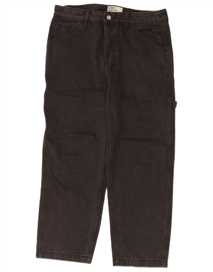Scout Herre Cargo Straight Jeans W34 L26 Sort Bomuld