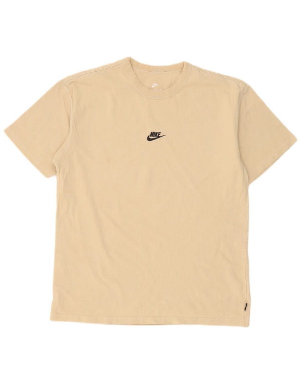 Nike Herre Loose Fit T-shirt Top Medium Beige Bomuld