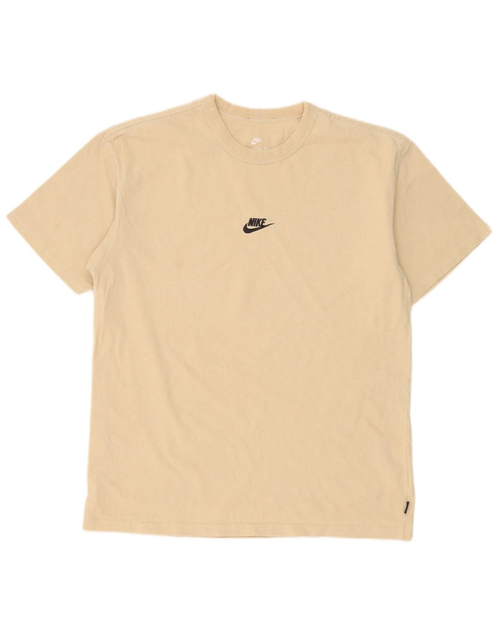 Nike Herre Loose Fit T-shirt Top Medium Beige Bomuld