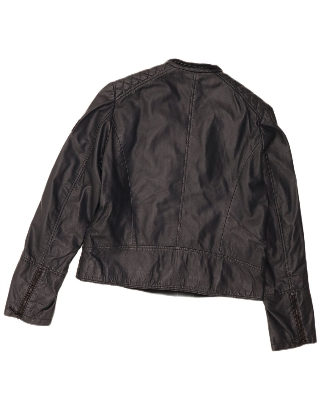 Frieda & Freddies Dame Læder Biker Jacket IT 42 Medium Sort Læder