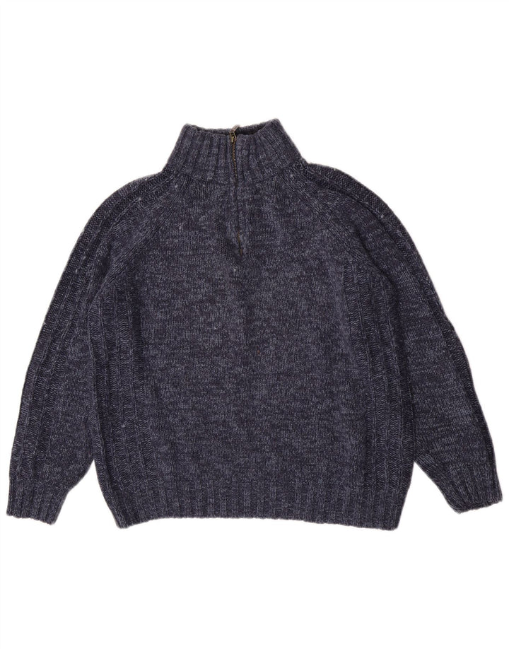 Marks & Spencer Herre sweater med lynlåshals Medium Navy Blue Flecked