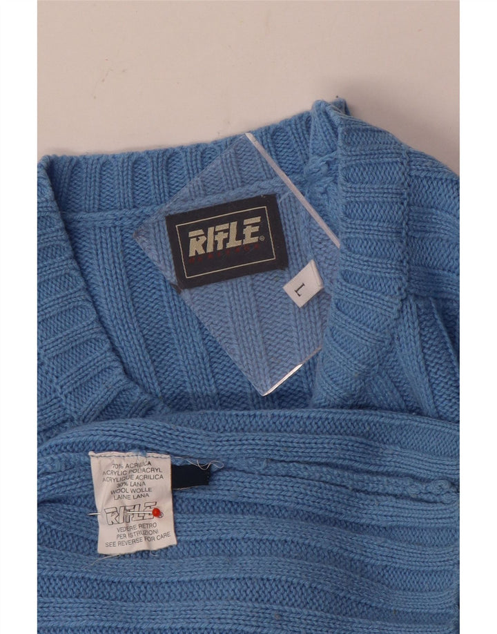 Rifle Herre Crew Neck Jumper Sweater Stor Blå Akryl