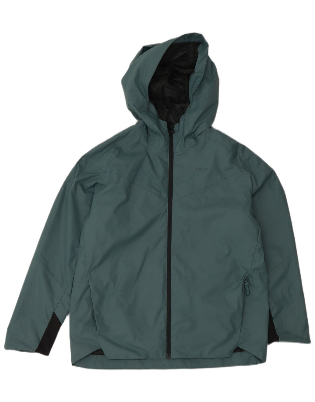 DECATHLON drenge Quechua regnjakke med hætte 12-13 år grøn polyester