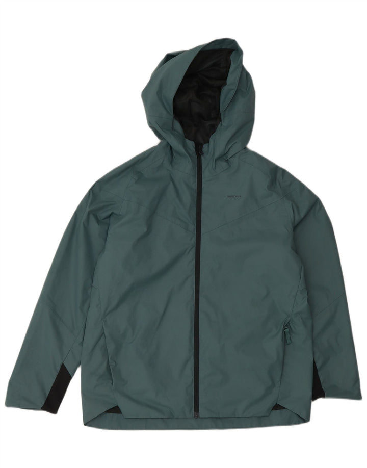DECATHLON drenge Quechua regnjakke med hætte 12-13 år grøn polyester