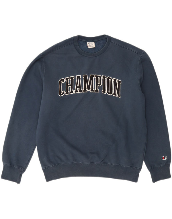 Champion Herre Grafisk Sweatshirt Jumper Medium Navyblå Bomuld
