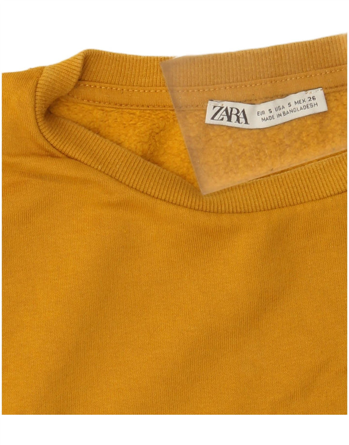 Zara Womens Oversized Sweatshirt Jumper UK 10 Small Yellow