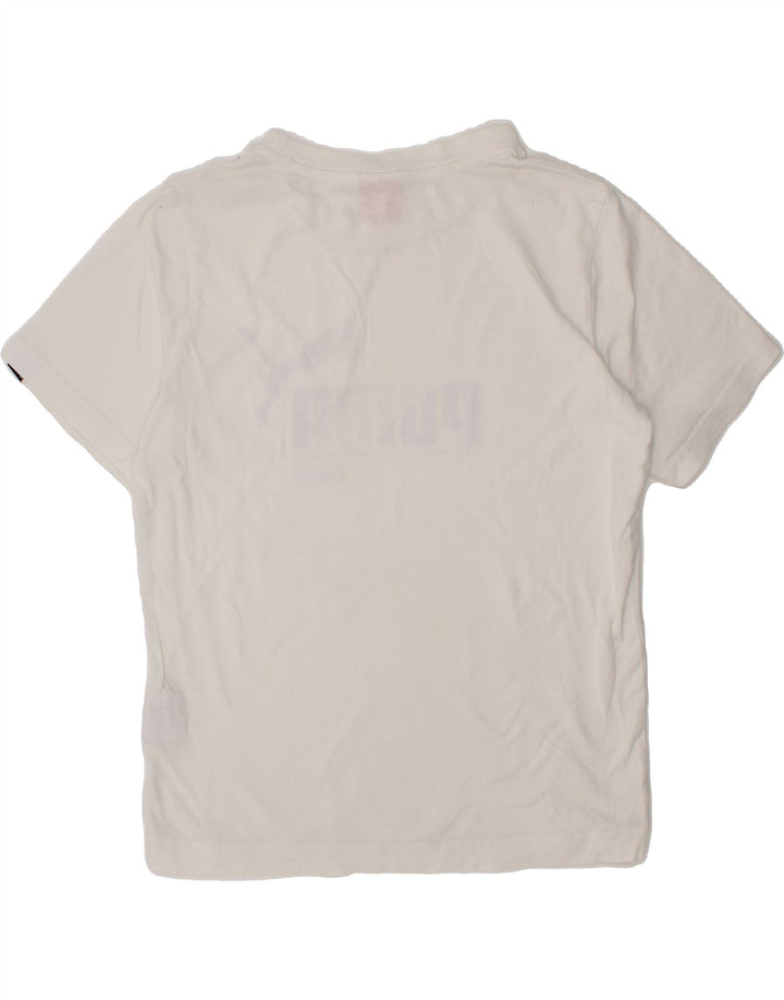 PUMA Boys Graphic T-Shirt Top 9-10 Years White Cotton Vintage Puma and Second-Hand Puma from Messina Hembry 