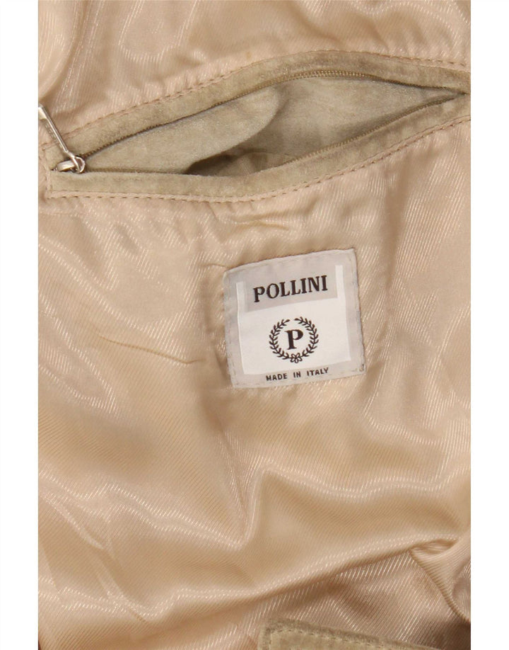 Pollini Herre Ruskindsjakke UK 38 Medium Grønt Læder