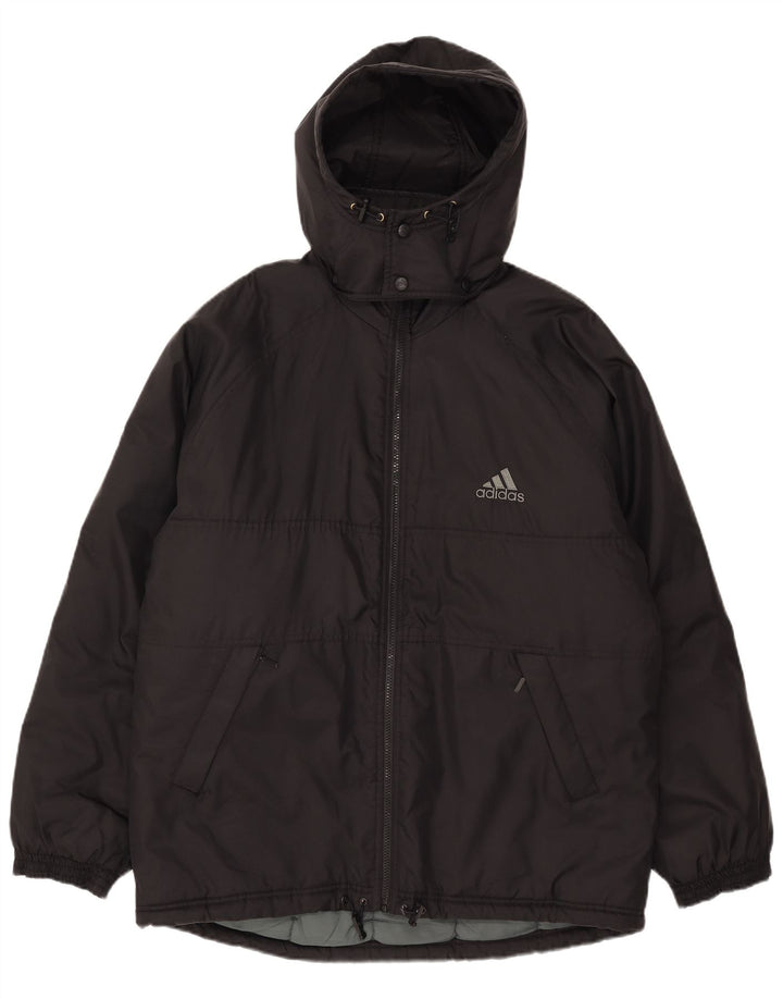 Adidas Herre grafisk polstret hættejakke UK 38/40 Medium Black Polyester