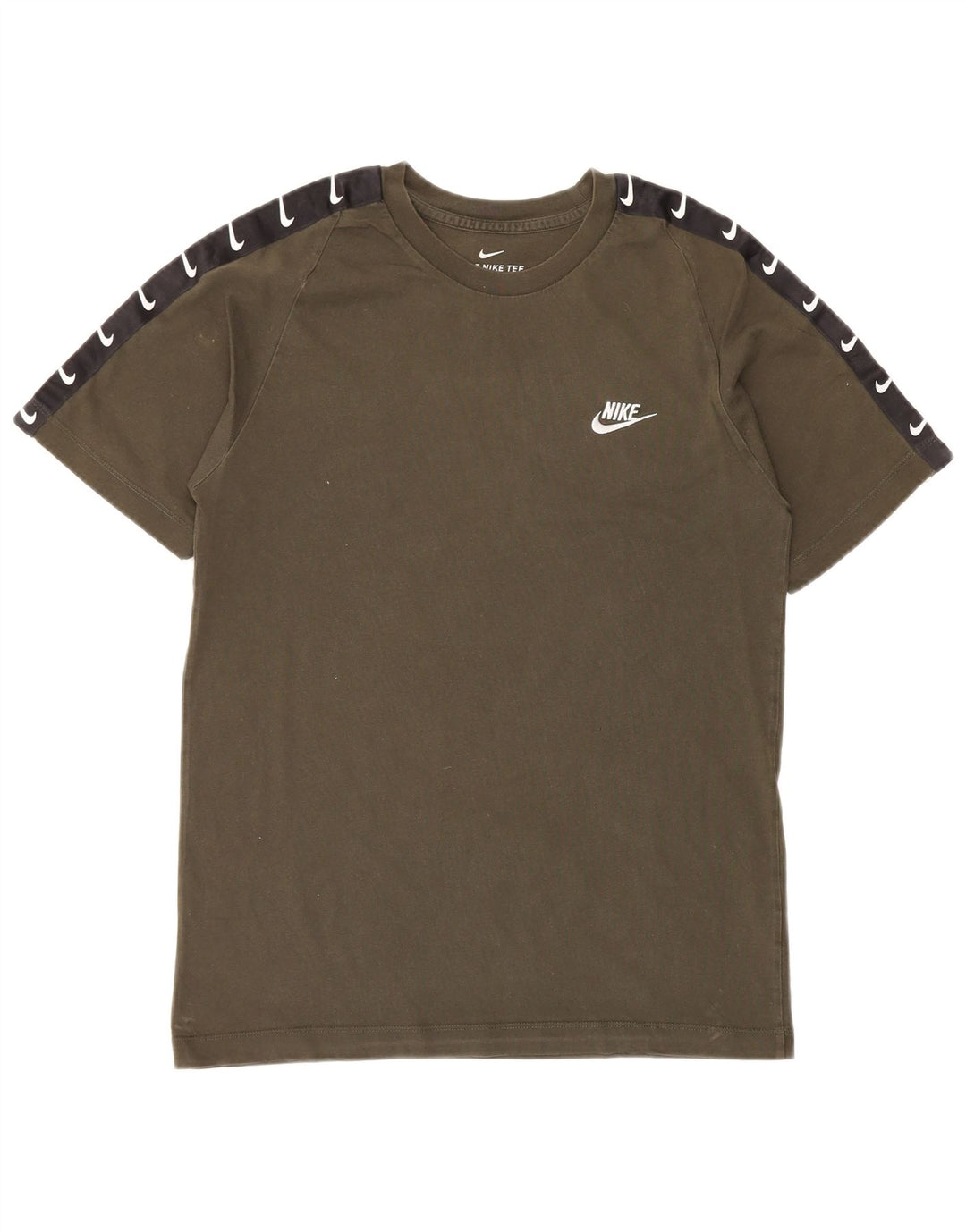 NIKE Grafisk T-shirt top til mænd, lille Khaki Colourblock Bomuld