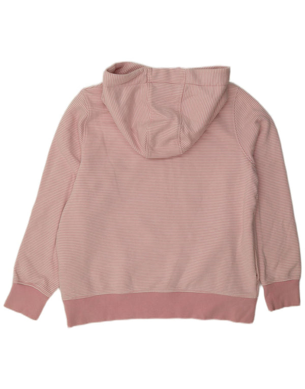 Joules Graphic Hoodie Jumper UK 14 Large Pink Pinstripe Bomuld