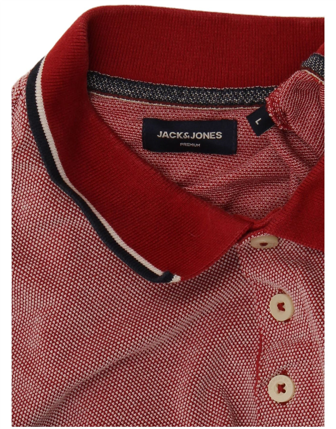 JACK & JONES Mens Polo Shirt Large Burgundy