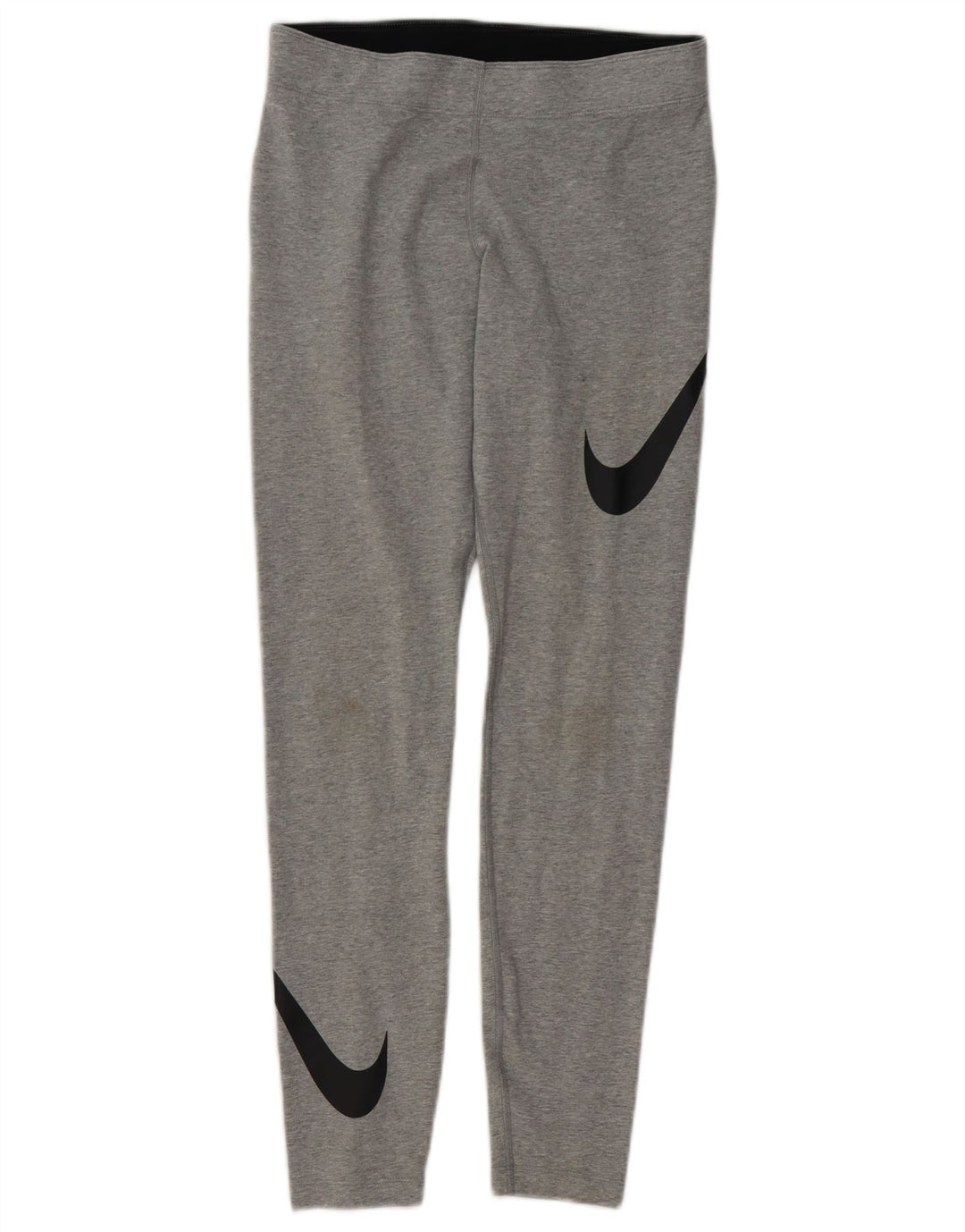 Nike Dame Leggings UK 14 Medium Grey Cotton Sports