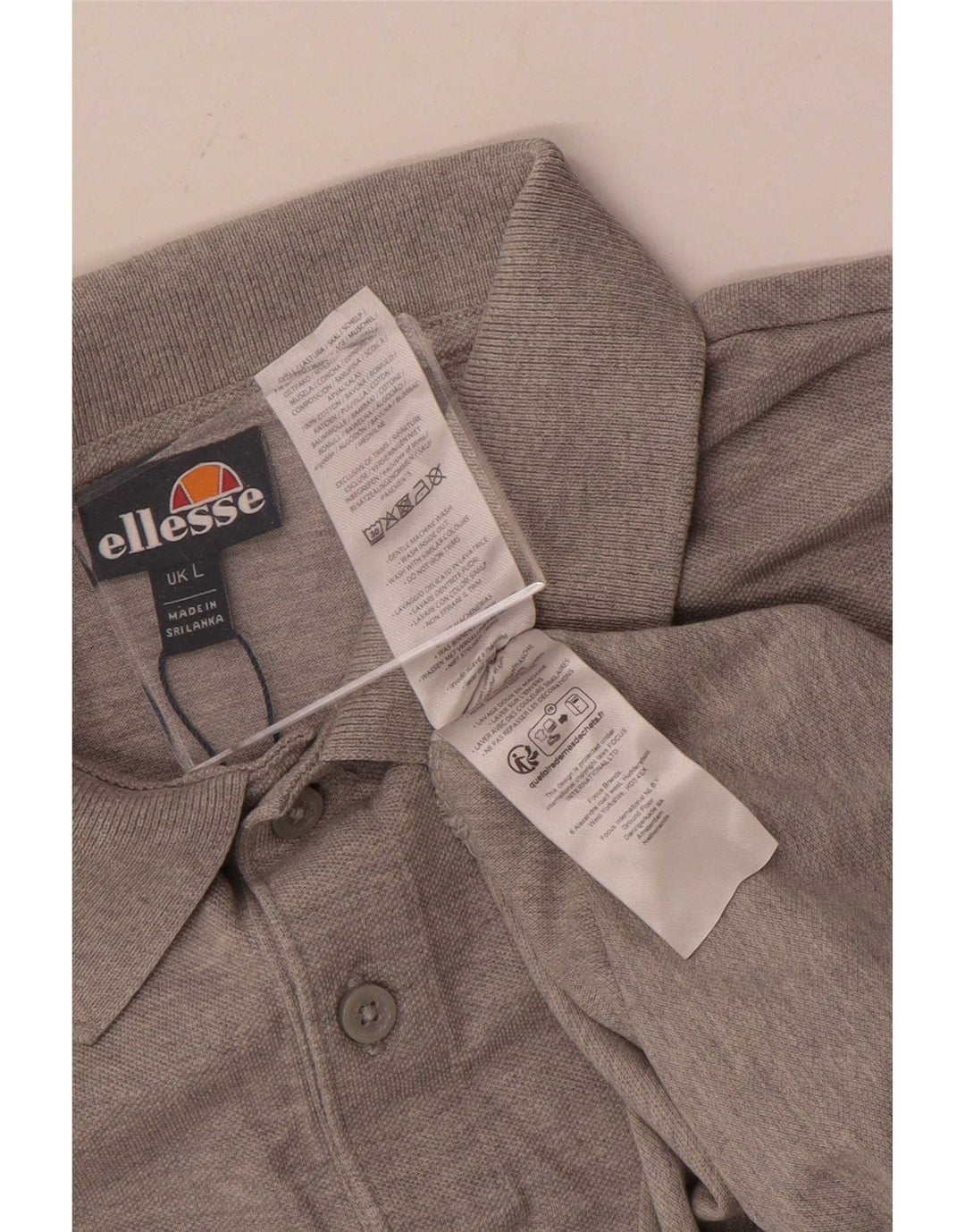 Ellesse Dame Polo Shirt UK 16 Stor Grå Bomuld