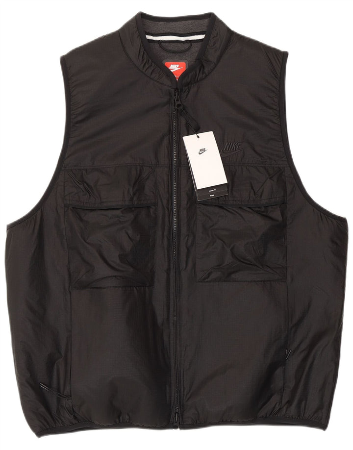 Nike Herre Polstret Gilet UK 38 Medium Sort Nylon