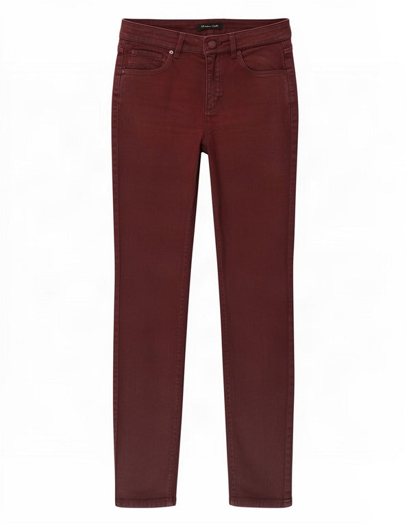 Massimo Dutti Dame Skinny Jeans EU 38 Small W28 L28 Bourgogne bomuld