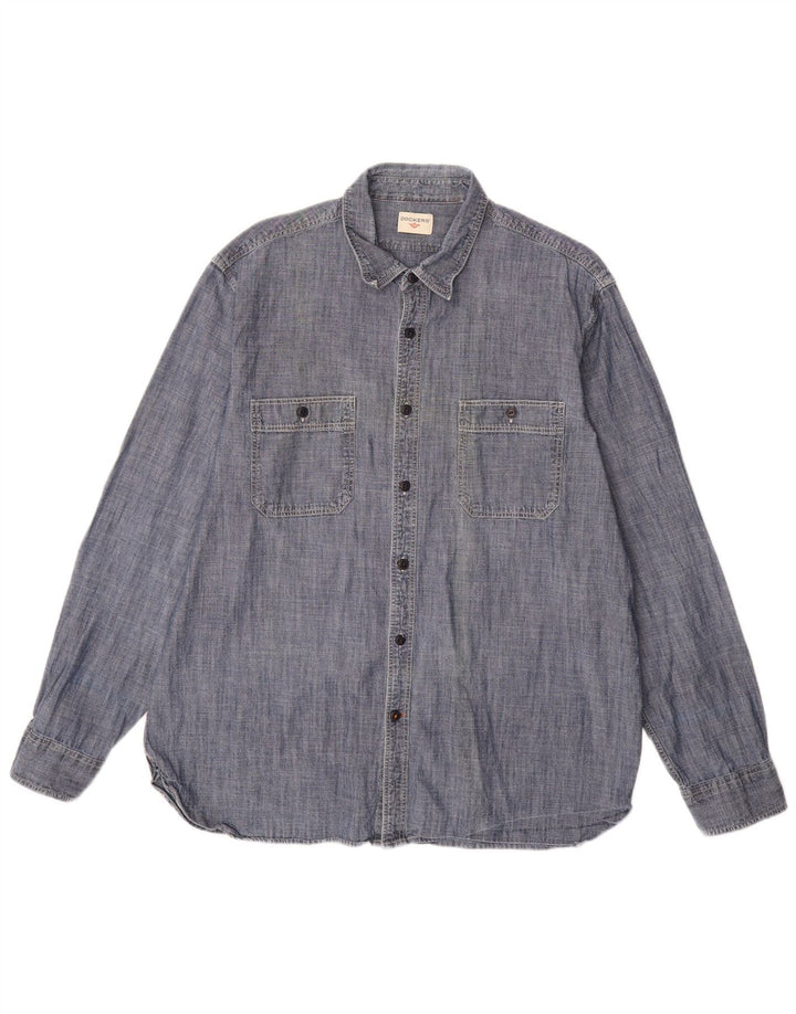 DOCKERS Herreskjorte Large Navy Blue