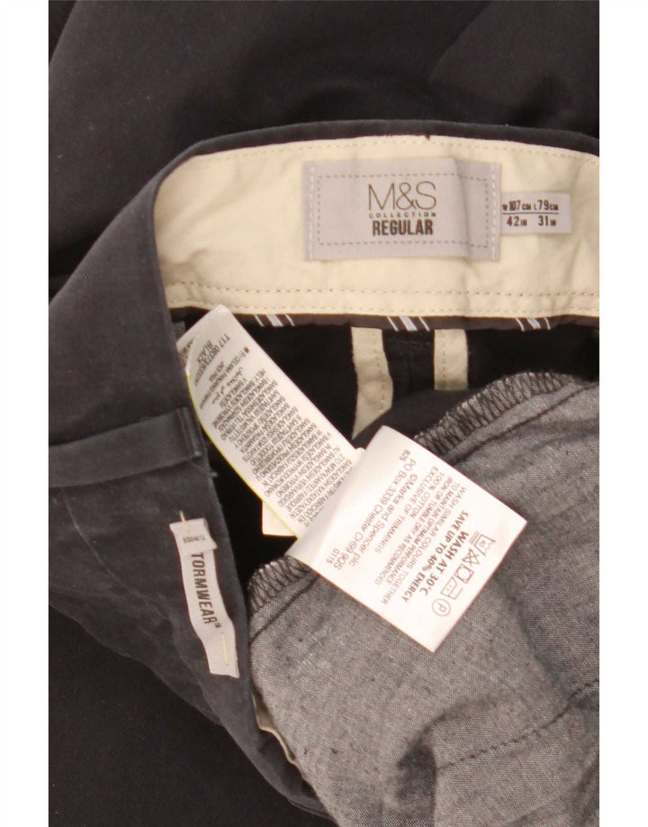 Marks & Spencer Herre Regular Fit Chinobukser W42 L31 Marineblå Bomuld