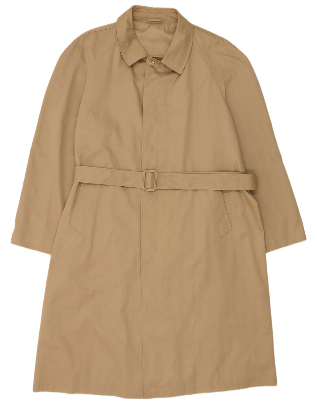 Vintage Herre Overfrakke IT 56 3XL Beige Polyester