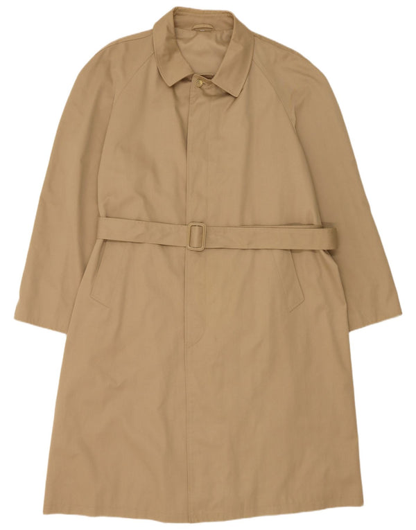 Vintage Herre Overfrakke IT 56 3XL Beige Polyester