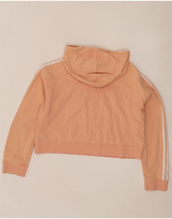 Adidas Womens Crop Oversized Hoodie Jumper UK 10 Small Orange Bomuld