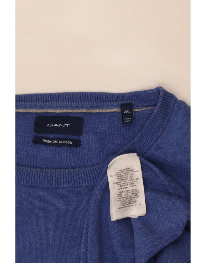 Gant herre rund hals sweater 2XL blå bomuld