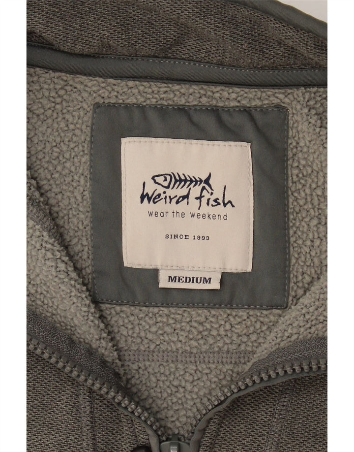 WEIRD FISH Mens Zip Neck Sweatshirt Jumper Medium Grey Polyester Vintage Weird Fish and Second-Hand Weird Fish from Messina Hembry 