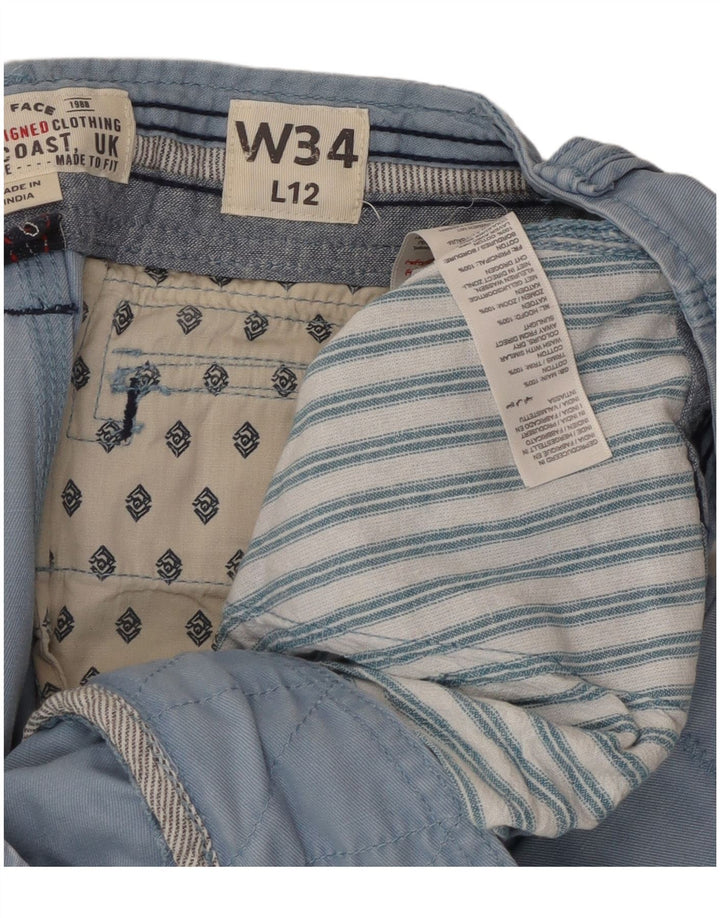 Fat Face Herre Regular Fit Cargo Shorts W34 Large Blue Cotton