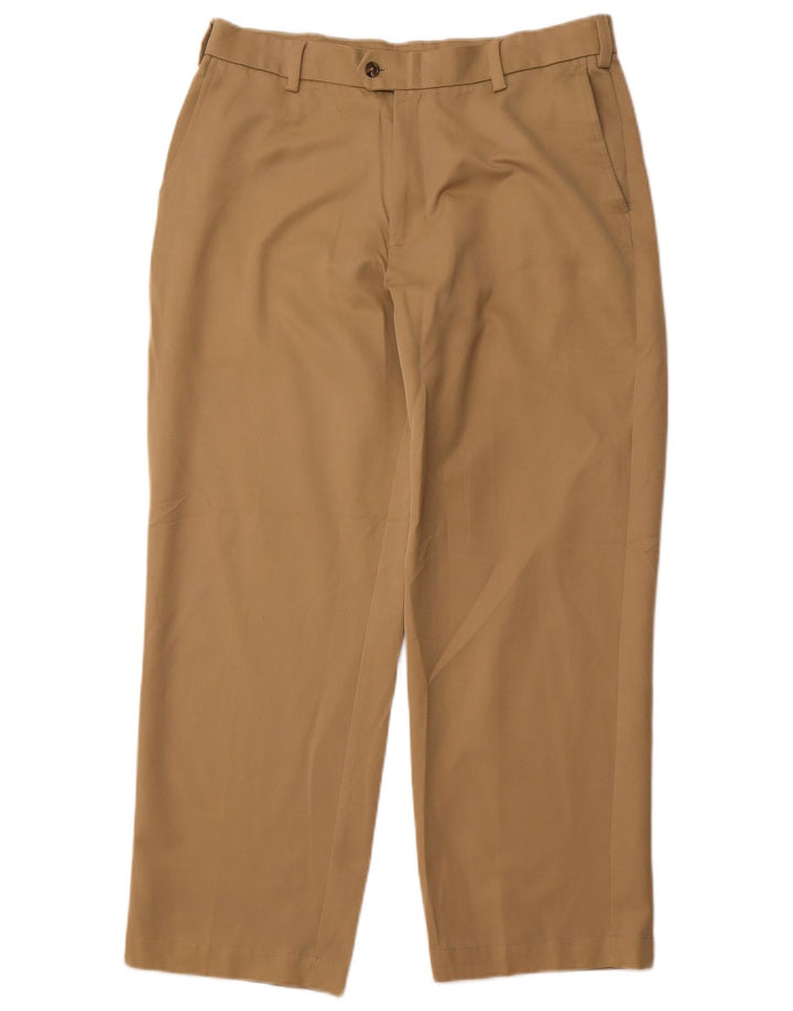 IZOD Straight Suit Bukser til mænd W34 L30 Beige Polyester