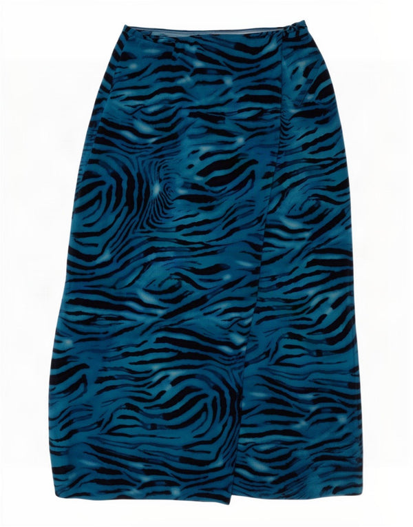 Laurel Womens Wrap Nederdel EU 40 Medium W30 Blue Animal Print Rayon