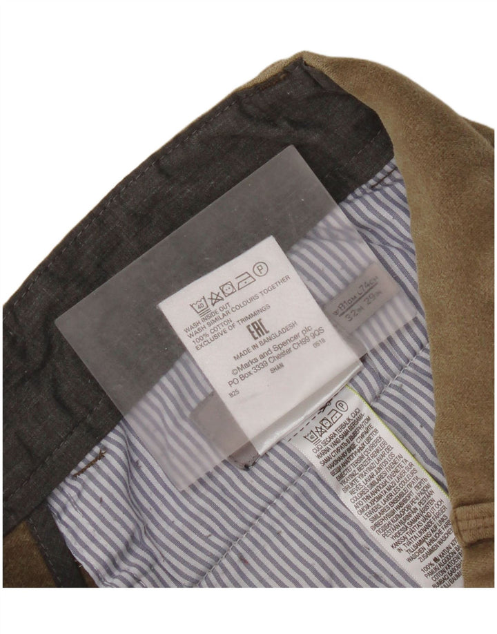 Marks & Spencer Regular Chino Bukser til kvinder W32 L29 Beige Bomuld