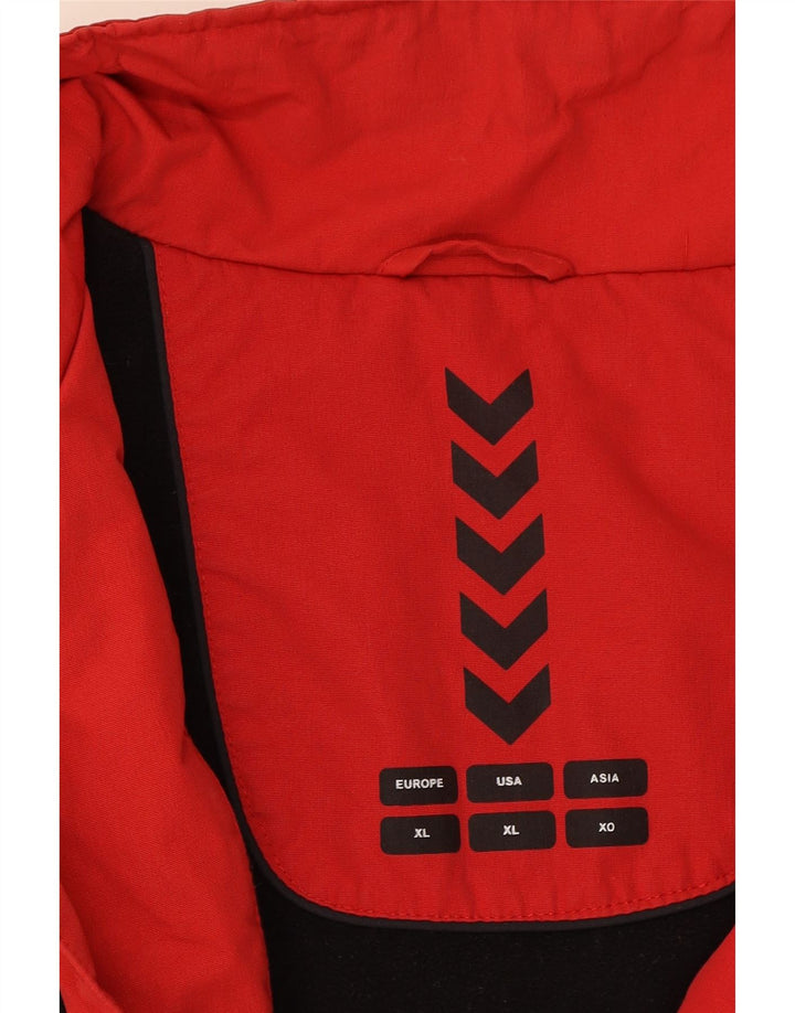 HUMMEL Mens Graphic Windbreaker Jacket UK 42 XL Red Nylon Vintage Hummel and Second-Hand Hummel from Messina Hembry 