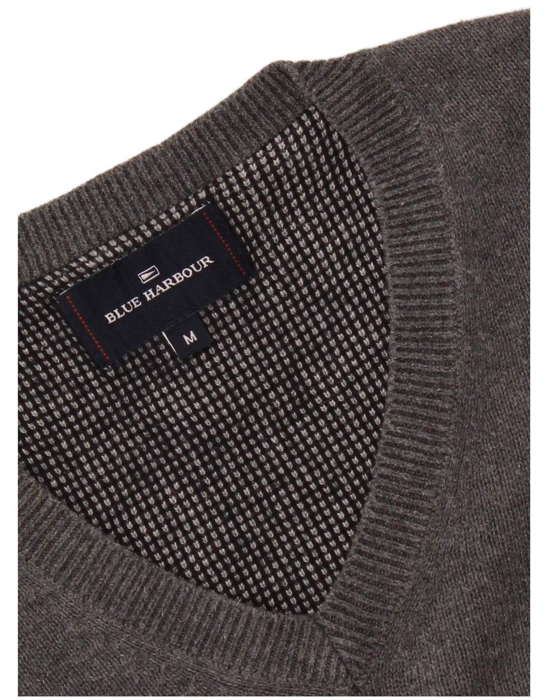 Marks & Spencer Herre Blue Harbor V-hals sweater mellemgrå bomuld