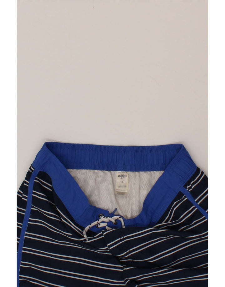 OSH KOSH Boys Swimming Shorts 13-14 Years  Navy Blue Striped Polyester Vintage Osh Kosh and Second-Hand Osh Kosh from Messina Hembry 