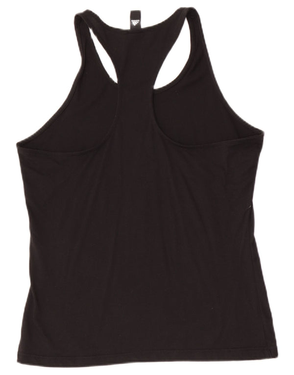 Adidas Dame Grafisk Vest Top UK 16/18 Large Black Bomuld