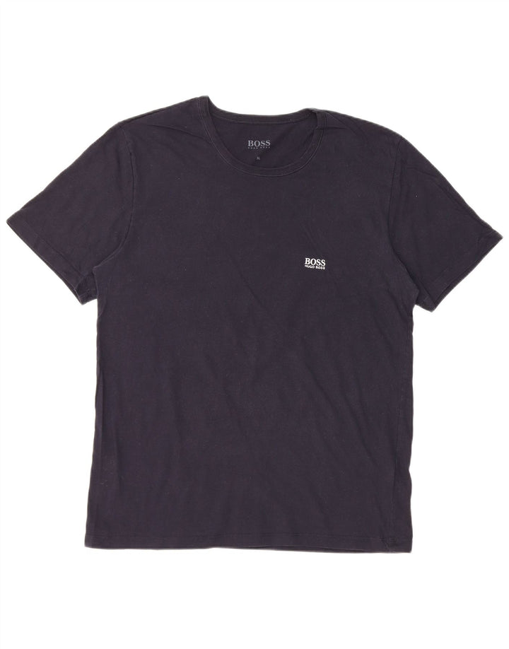 HUGO BOSS T-shirt top til kvinder UK 18 XL marineblå bomuld