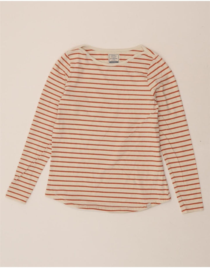 FAT FACE Womens Top Long Sleeve UK 10 Small Red Striped Cotton Vintage Fat Face and Second-Hand Fat Face from Messina Hembry 