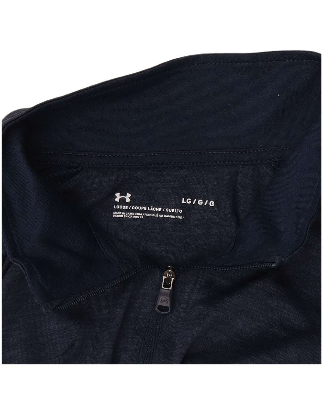 Under Armour Herre Loose Fit Zip Neck Top Langærmet Stor Blå