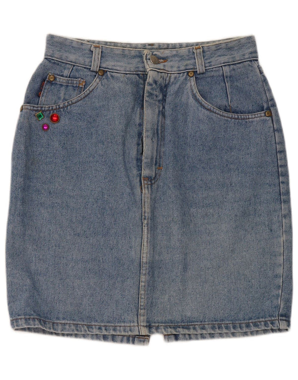 Mash Dame High Waist Denim Nederdel IT 48 XL W34 Blå Bomuld
