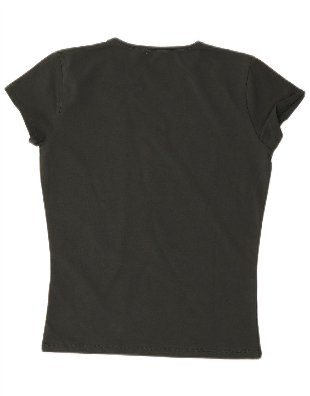MASSIMO DUTTI Dame T-Shirt Top UK 10 Lille Grøn Bomuld