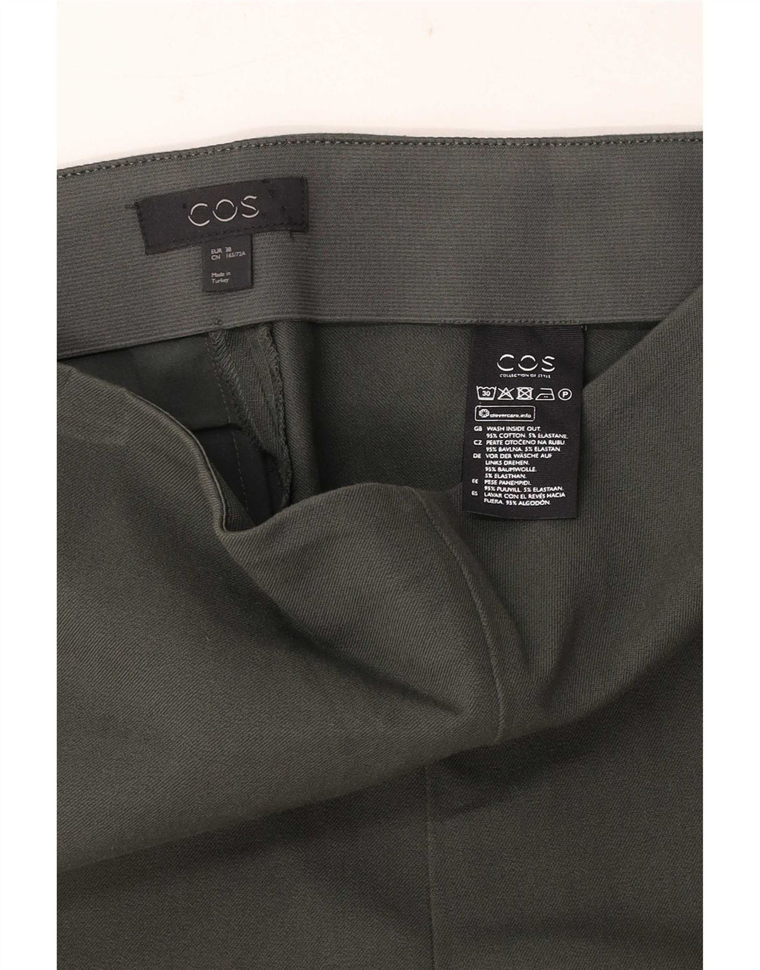 Cos Regular Casual Bukser til kvinder EU 38 Medium W28 L26 Grøn Bomuld