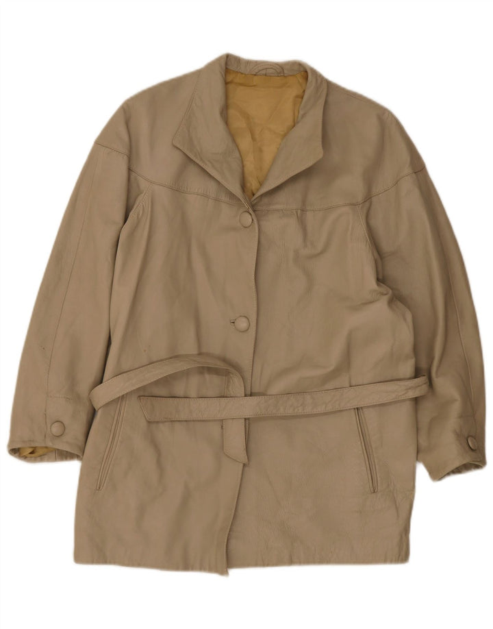 Vintage læderjakke til kvinder EU 40 Medium Beige